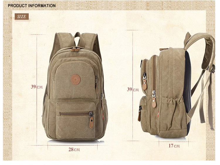 Vintage Men's Canvas Backpack - Image 7