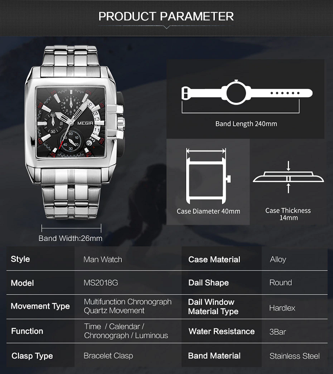 MEGIR Men's Luxury Stainless Steel Quartz Watch - Image 5